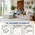 thumbnail image 5 of QJTC 105" Modular Sectional Sofa for Living Room Bedroom, Modern L-Shaped Boneless Couch with Deep Seat, Corduroy Cloud Couch with Memory Foam, No Assembly Required (Beige, Left Facing Chaise), 5 of 8