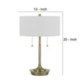 thumbnail image 5 of 20 Inch Metal Table Lamp with Pull Chain Switch, Brass- Saltoro Sherpi, 5 of 5