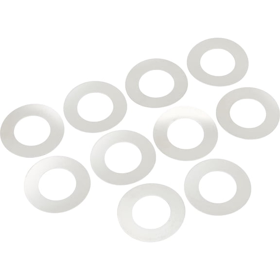 Speedway Motors King Pin Shims for Ford Spindles, Stainless Steel .005 Inch Thickness Set of 10, Proper Axle Spindle Spacing for Early Ford Front Axles