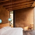 thumbnail image 5 of FSLiving Hanging Swag Lamp no Wiring Needed Portable Pendant Light with 15ft Plug-in Dimmable Gold Braided Cord Sky Blue Glass Lamp E26 Brass Socket Minimalist for Dining Room,Customizable - 1 Light, 5 of 7