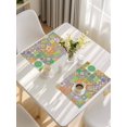 thumbnail image 5 of Colorful Ethnic Placemats Set of 4, Modern Abstract National Geometric Green Placemats for Dining Table, Place Mats for Kitchen Tabletop, Waterproof Wipeable Dining Table Mats Set, 5 of 9