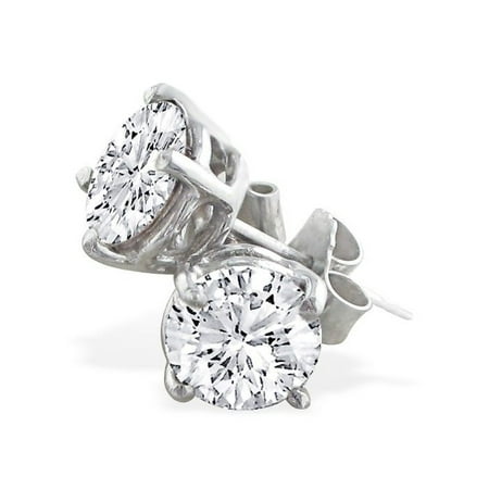 Platinum 1 Carat Diamond Stud Earrings