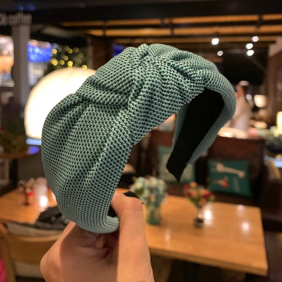 Certgust Fashion Headband Womens Headbands Fashion Knitted Tie Hairpin Head Hoop Knot Hair Headband Green