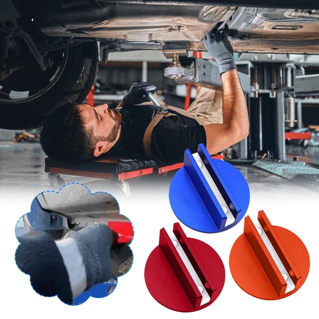 Jiaeri Magnetic Jack Pad Set for Pinch Welds,Slotted Lifting Adapter for Floor Jacks,Neodymium Magnet Clamp Protector for Vehicle Frame Guide and Rocker Panel