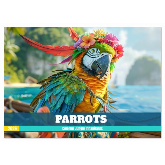 Parrots. Colorful Jungle Inhabitants (Monthly Wall Calendar 2026 11.7 x 16.5 (open)), CALVENDO 14 Month Calendar
