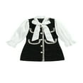thumbnail image 1 of Princesse Bambin Filles Robe Chic à Manches Longues avec Robe de Soirée Arc Vêtements d'Automne Noir 2-3 Ans, 1 of 6