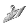 thumbnail image 4 of Rhodium Plated 925 Sterling Silver Cruise Ship Pendant, 4 of 5