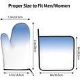 thumbnail image 3 of cixuoa Textured Blue Print Kitchen 7.2"X11" Oven Mitts and Pot Holders Sets, Safe for Baking,Cooking, BBQ, 3 of 6
