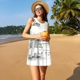 thumbnail image 3 of Fotbe Summer Vacation Scene With Camping Van Vestido de Verano sin Mangas para Mujer – Vestido Midi Línea A, Estilo Camiseta Floral, Vestido Playero Casual y Fluido, 3 of 7