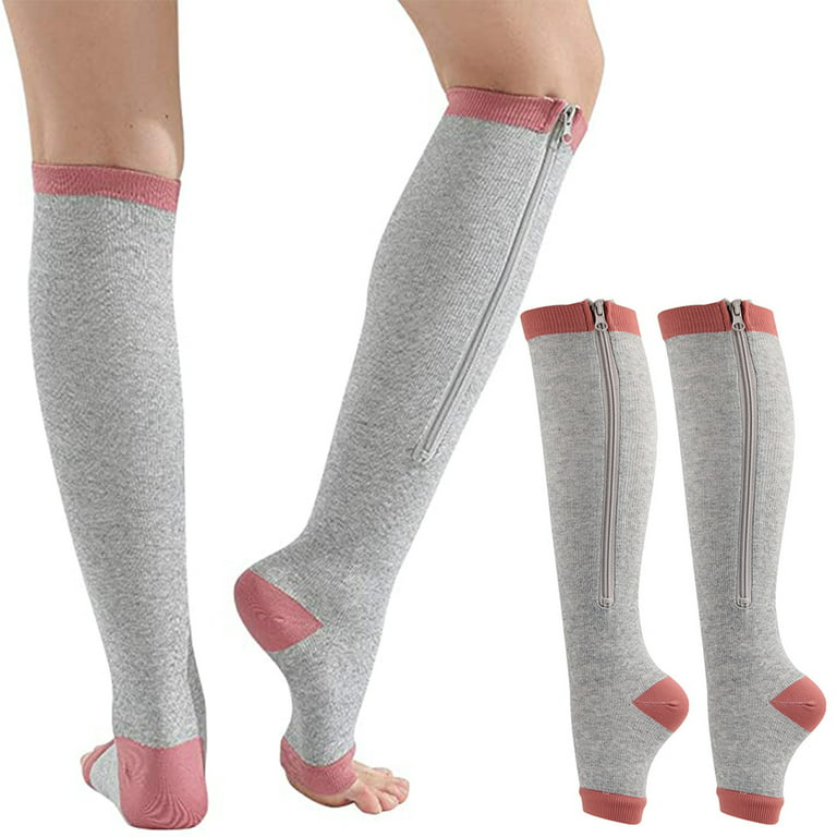 Frontwalk Zippered Compression Socks Medical Grade – Firm, Easy-On