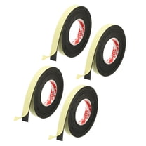 3/4 Inch x 16.4 Ft Weather Stripping Door Seal Strip, 4 Roll 3mm Thick EVA Self Adhesive Foam Seal Tape for Door Window Insulation, Black