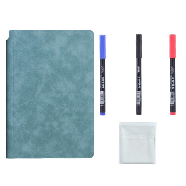 Cuaderno reutilizable Diario A5 Cuaderno de dibujo con paño borrable Pizarra blanca portátil Pizarra de borrado para trabajar Azul claro BLESIY Cuadernos reutilizables