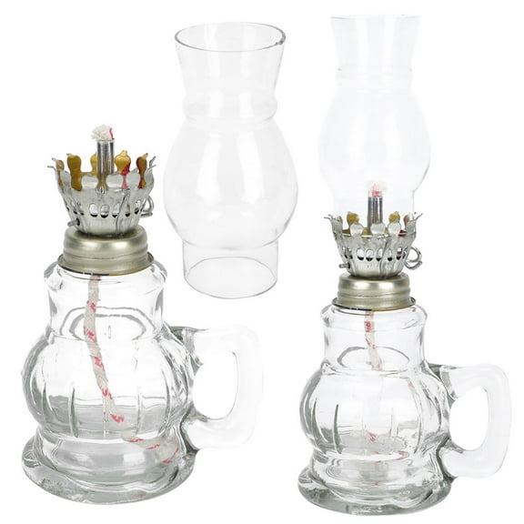 2 Pcs Decor Decorative Oil Lamp Retro Chamber Lantern Kerosene Lamps for Indoor Vintage