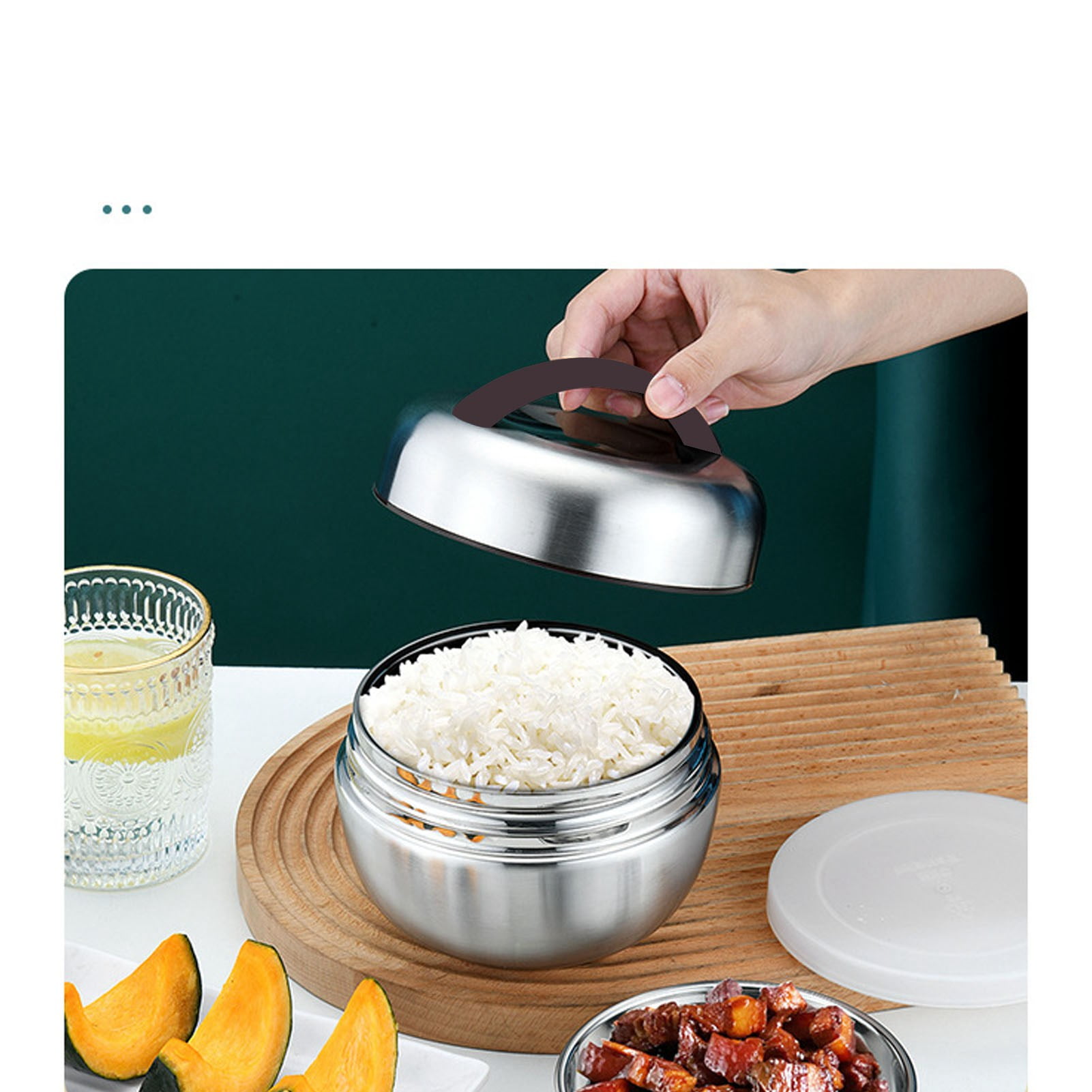 4 Layer Stackable Compartment Insulation Bento Lunch BoxStainless Steel Lunch Container With Airtight Cover Food Compartment for Outdoor Travel