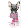 thumbnail image 2 of Chiot Mignon avec Châle Rose - Art Mural sur Toile, 2 of 3