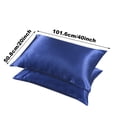 thumbnail image 3 of Funda De Almohada Color Ding 20*40 Pulgadas Color Azul Oscuro Funda De Almohada Color Ding Imitación Seda Tamaño Diseño Liso, 3 of 7