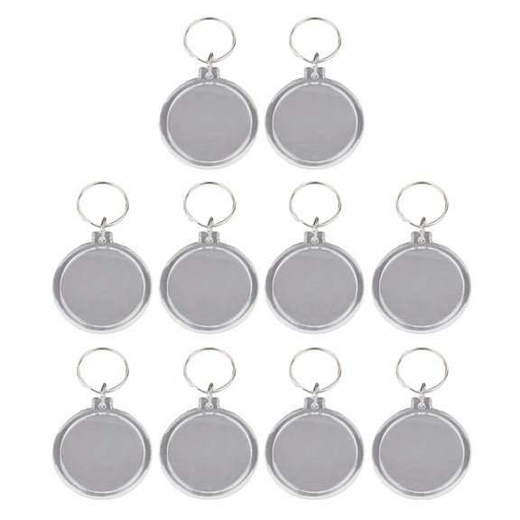 Oasiva 10Pcs Clear Acrylic Photo Frame Keychain Photo Insert Keyrings Blank Various Shapes DIY Keychain Picture Frame Keyring