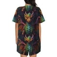 thumbnail image 6 of Fotbe Whimsical Dragon Color Cool Print Pajama Set for Women 2 Piece Loungewear Short Sleeve Tops and Shorts Set Soft Sleepwear-XX-Large, 6 of 7