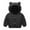 Black, variant on Toddler Girls Winter Coat Baby Hoodie with Bear Ear Zipper Windproof Down Coats Toddler Girl Jacket