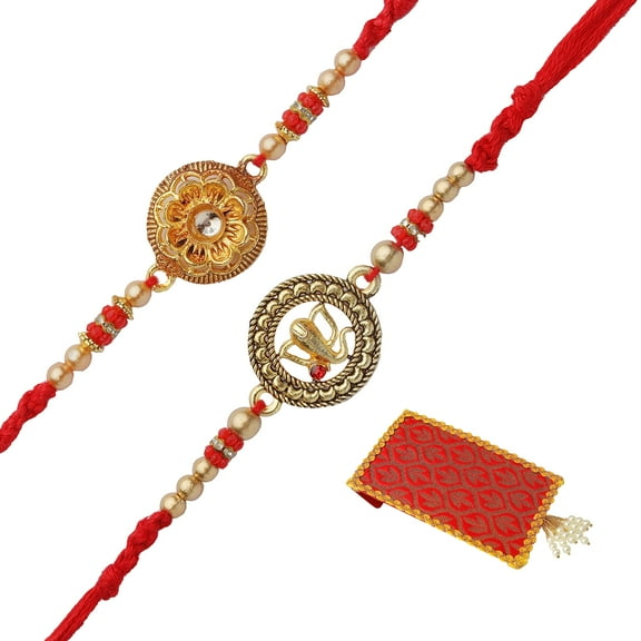 Set of 2 Rakhi for Brother Rakhi Thread for Bhai Bhabhi Bhaiya and Bhatiji veera Raksha Bandhan Rakhi Set Dora Bracelet Kalwa with gift Pack in Red Bag for Brother Sister Indian Traditional Festival