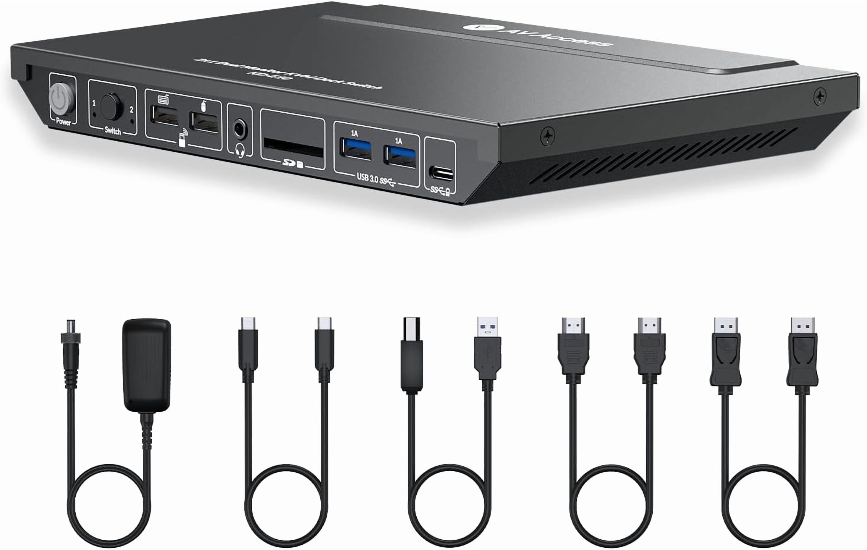 AV Access USB C KVM Switch Docking Station, 3-Port with HDMI for