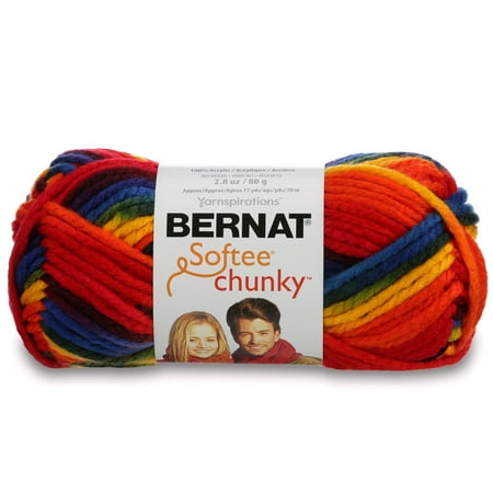 UPC: 0057355351684 | Bernat Softee Chunky Ombre 6 Super Bulky Acrylic Yarn School Yard 2.8oz/80g 77 Yards