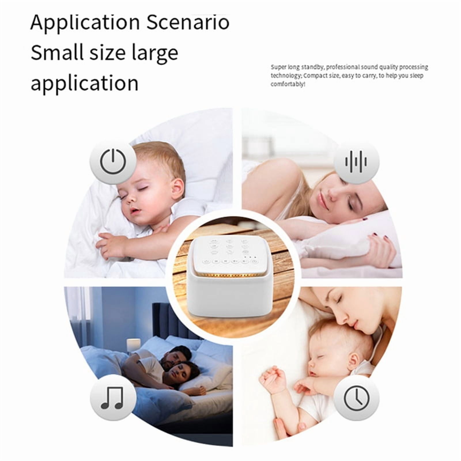 White Noise Machine for Babies & Adults 30 Soothing Sounds Night Light Portable Sleep Sound Machine for Improved Rest
