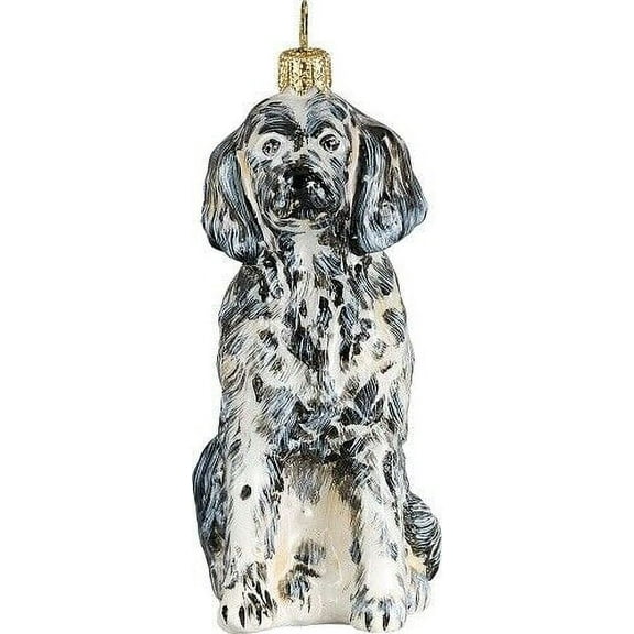 English Setter Dog Polish Blown Glass Christmas Ornament Decoration Made Poland