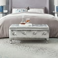 thumbnail image 6 of Aukfa Storage Ottoman Bench with Crystal Buttons for Bedroom,Silver, 6 of 7