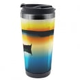 thumbnail image 1 of Fishing Travel Mug, Sunset at Lake Fishing, Steel Thermal Cup, 16 oz, by Ambesonne, 1 of 2