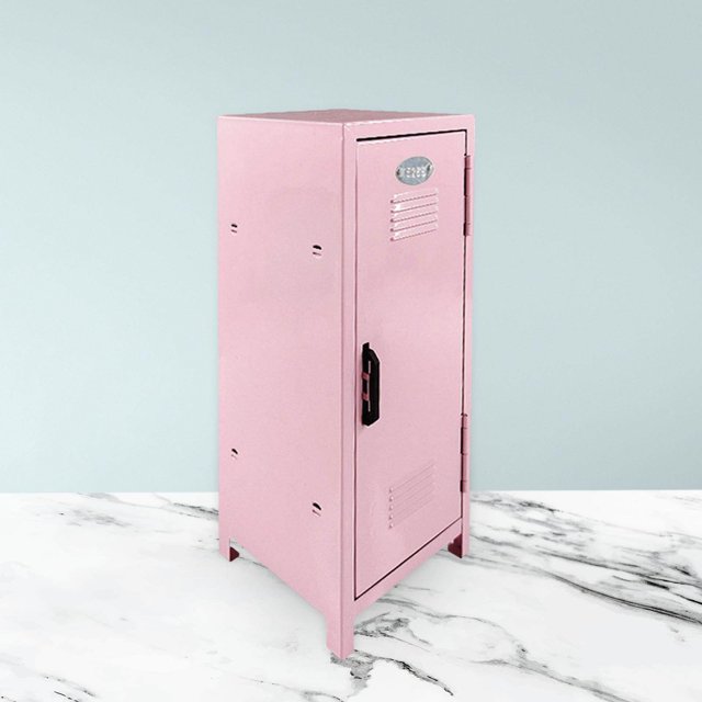 Maoww Small Makeup Storage Cabinet Vertical File Cabinet for Cotton Pad Entryway Pink
