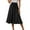 Black, variant on MIXUE Skirts For Women Summer Solid Color Elastic Waist Drawstring A Line Causal Midi Pockets Skirt Outwear,Black,S