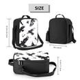 thumbnail image 2 of Zufioo Monochrome Flying Ravens Insulated Lunch Bag,600D Polyester Oxford Fabric, Leakproof & Reusable Lunch Tote, Adjustable Shoulder Strap,Food Freshness Keeper with Utensils, 2 of 7