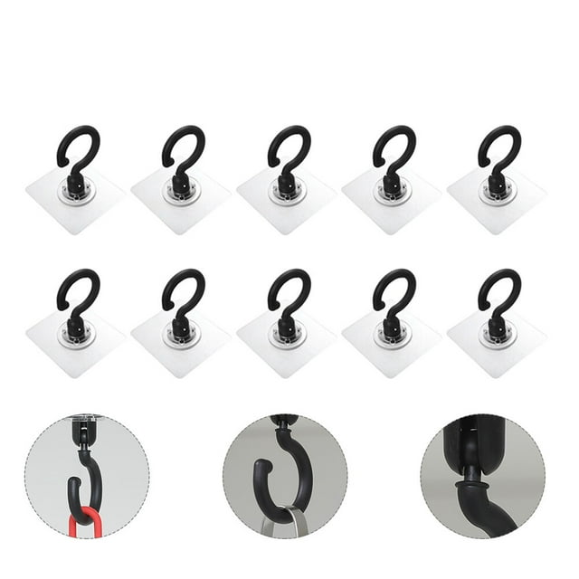 IFANLANDOR 10Pcs Black Rotatable Hanging Hooks Waterproof for Office Use Ceiling Tile Hooks