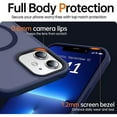 thumbnail image 4 of Entronix Magnetic Heavy Duty Case for iPhone 12, Sturdy Shockproof Matte Back Cover, Navy, 4 of 7