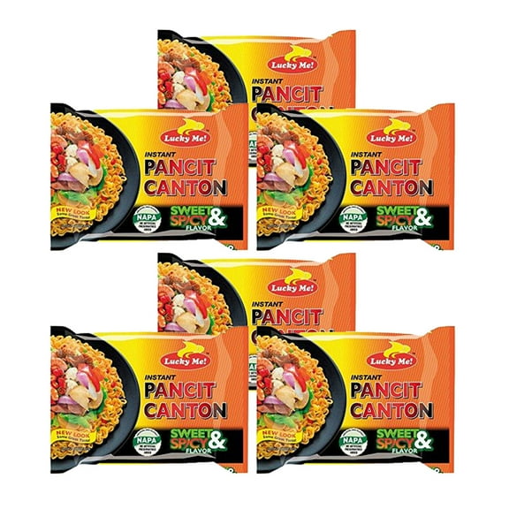 LUCKY ME Pancit Canton Sweet and Spicy Flavor, 6 Packs