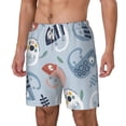 thumbnail image 2 of Uemuo Cute Chameleons On Blue Pattern Mens Swim Trunks Quick Dry Board Shorts with Mesh Lining, Stretch Beach Shorts Quick Dry No-Chafing Board Shorts-3X-Large, 2 of 9