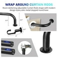 thumbnail image 5 of Urbanest Energy Saving Wrap Around Black Out Room Darkening Adjustable Window Curtain Metal Rod Set Heavy Duty, 1" Diameter, Matte Black, 28"-48", 5 of 10