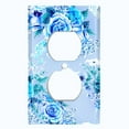 thumbnail image 2 of Metal Light Switch Plate Outlet Cover Colorful Rose Leaves Wallpaper ROS046, 2 of 13
