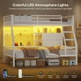 thumbnail image 2 of Afuhokles Bunk Bed Twin Over Twin with 4 Storage Drawers and Shelves, Charging Station, Metal Loft Bed with LED Light, White, 2 of 8