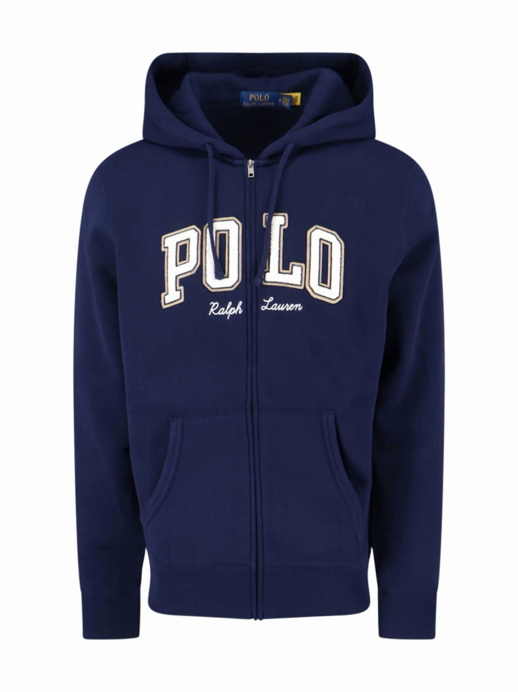 Polo Ralph Lauren Navy Blue Zip-Up Hoodie With Embroidered Logo