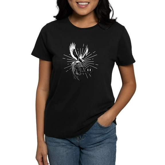 CafePress - Alpha Sigma Phi Phoenix Black T Shirt - Women's Traditional Fit Dark T-Shirt