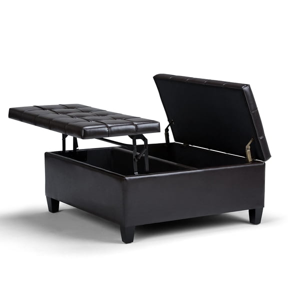 Allora Storage Coffee Table Ottoman in Tanners Brown