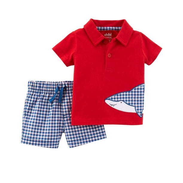 Baby Boy Polo Shirt & Shorts, 2pc Outfit Set