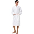thumbnail image 4 of Mens Bath Robe Terry Cloth Kimono Bathrobe Cotton Spa Shower Pool Soft Long Housecoat, 4 of 6