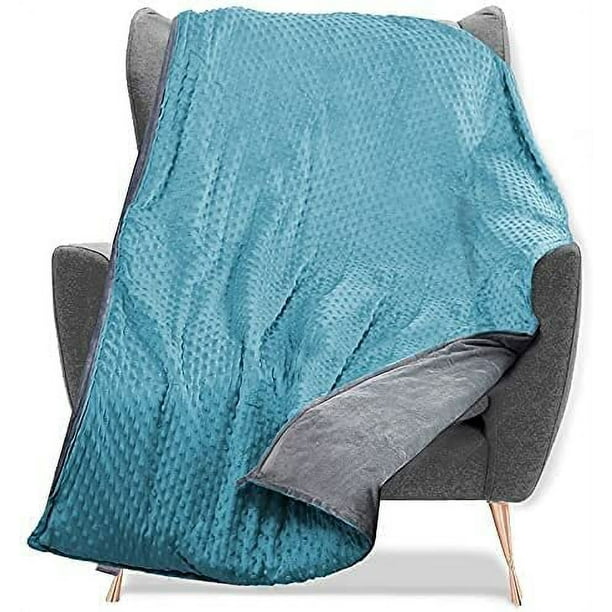 Quility Weighted Blanket for Adults 15 LB King Size 86"x92", Aqua