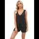 thumbnail image 3 of Conjunto de 2 Piezas de Ropa de Estar Informal de Punto para Mujer, con Escote en V y Lazo Frontal, Chaleco y Pantalones Cortos A Juego, para Playa Negro XL, 3 of 7