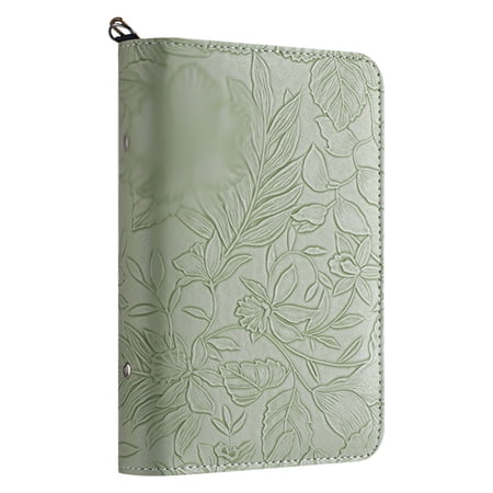 Ybomd Leather Travel Jewelry Notebook – Detachable Organizer Case for Earrings Rings & Necklaces – Green – Stylish Jewelry Storage Book