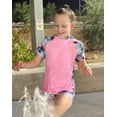 thumbnail image 3 of Aridak Girls Short Sleeve Swimsuit 2-Piece Tankini Rash Guard Bathing Suit Sets Beach Swimwear 8-14T, 3 of 7