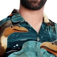 thumbnail image 5 of Platypus Men's Short Sleeve Poplin Shirts, Casual Printed Button Down Tops for Summer Beach, Unisex with Spread Collar, 5 of 6